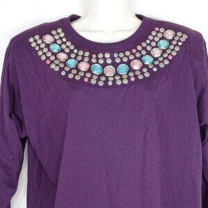 Vintage Cervelle T-shirt Jewel Studded Top Size M